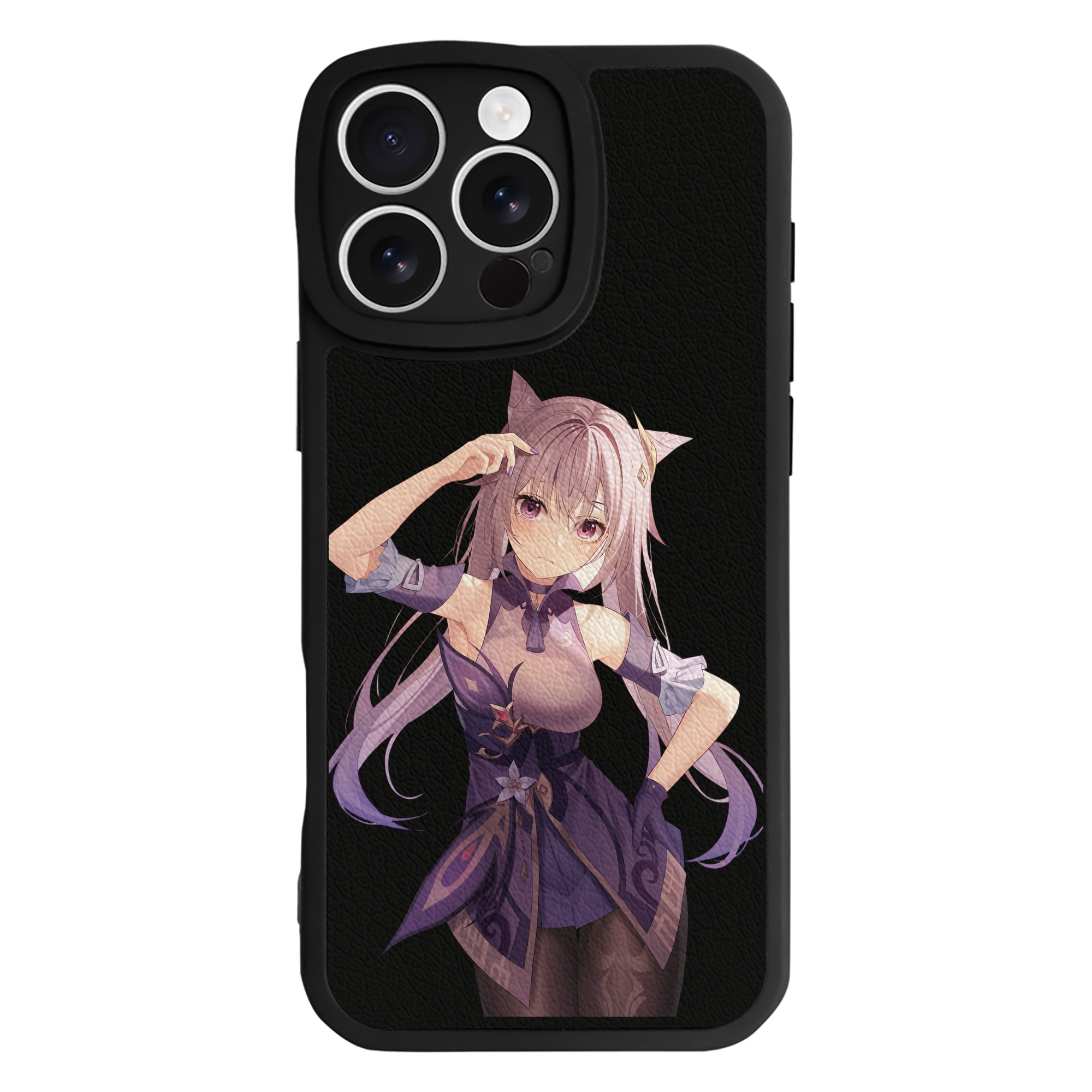 げんし神 刻晴 こくせい genshin Kokusei 【iPhone 16シリーズ対応】シリコンスマホケース（レザー調） 材質：シリコン